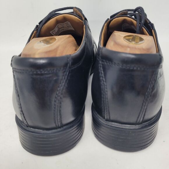 Clarks Tilden Cap Toe Oxford Dress Shoes Mens Sz 8 Black Leather Comfort 99% - Picture 2 of 9